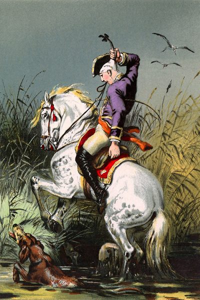 Illustration zu "Die Abenteuer des Freiherrn von Münchhausen" (Wilhelm Simmler, K. Thienemann Verlag)